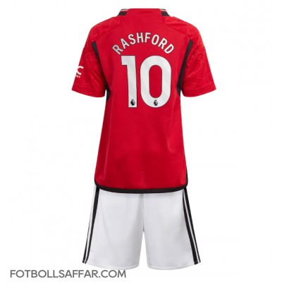 Manchester United Marcus Rashford #10 Hemmadräkt Barn 2023-24 Kortärmad (+ Korta byxor)